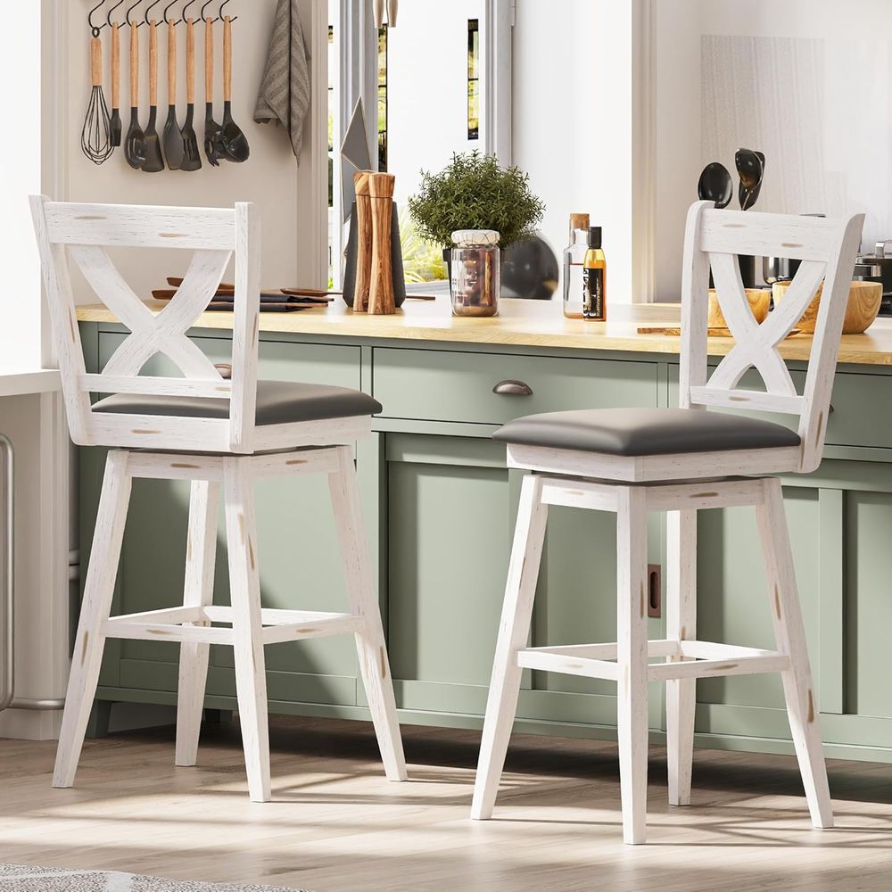 Commercial Kitchen And Bar - Juego de 2 taburetes giratorios de