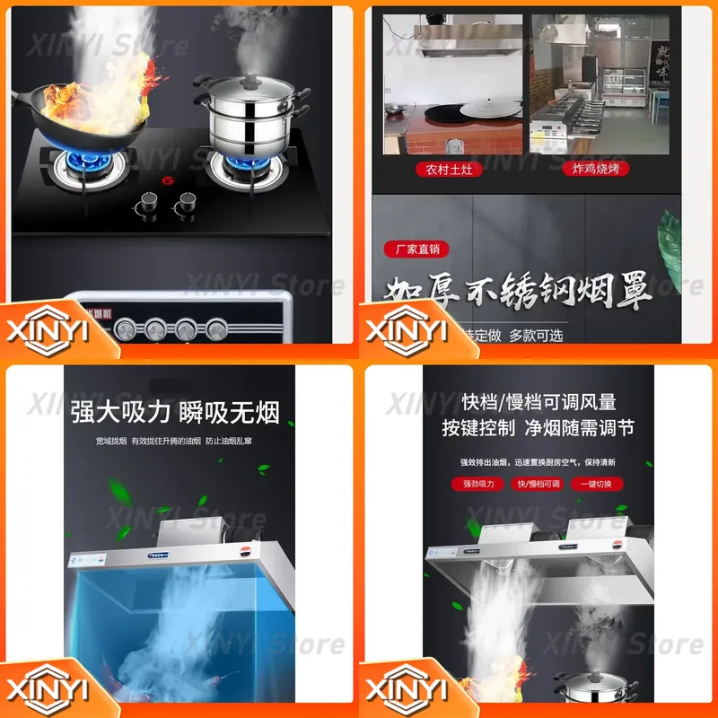 Commercial Kitchen Hood Exhaust Fans - Campana Extractora Comercial de Acero Inoxidable