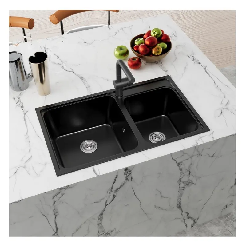 Commercial Kitchen Double Sink - Fregadero Doble SMC de Alta Resistencia,