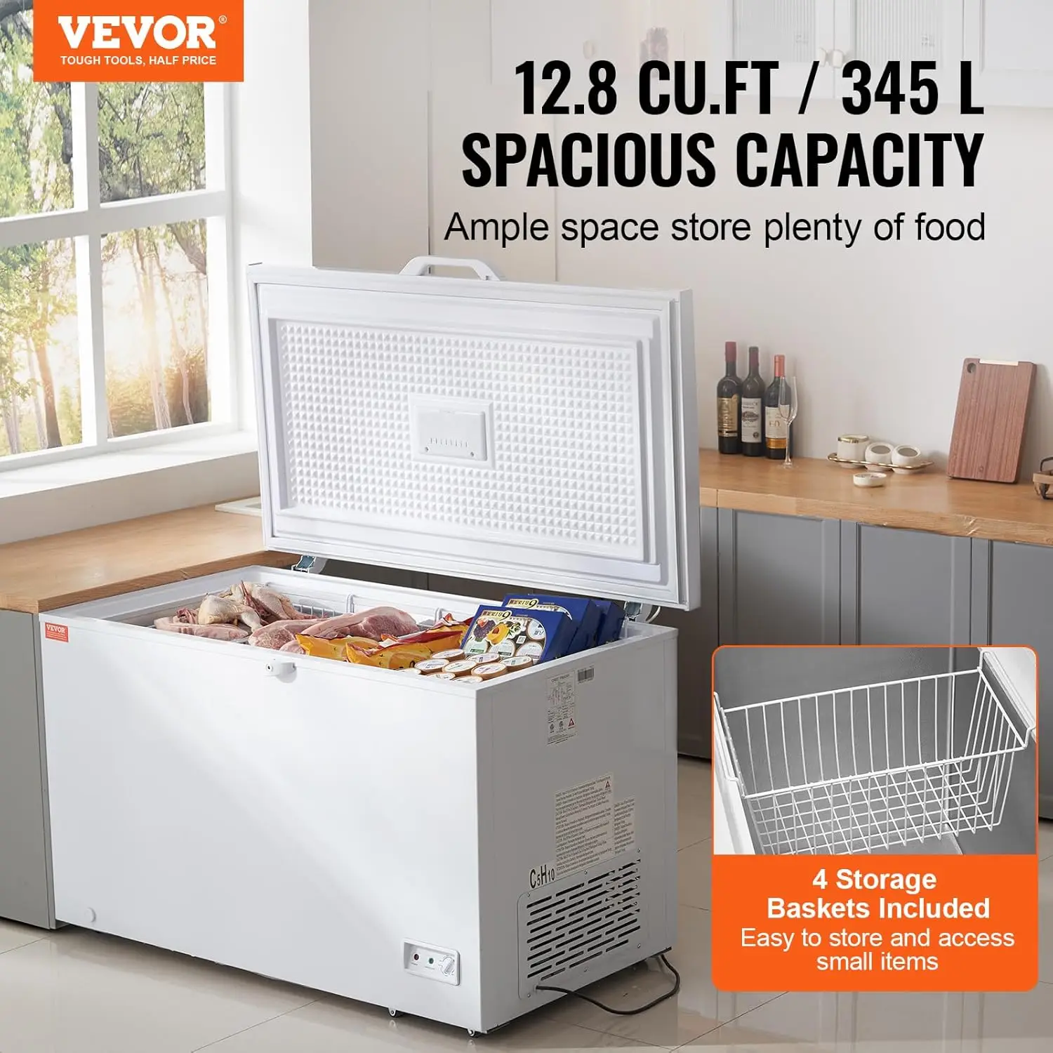 Congelador Horizontal, 12.8 Pi - Commercial Chest Freezer reseña y precio
