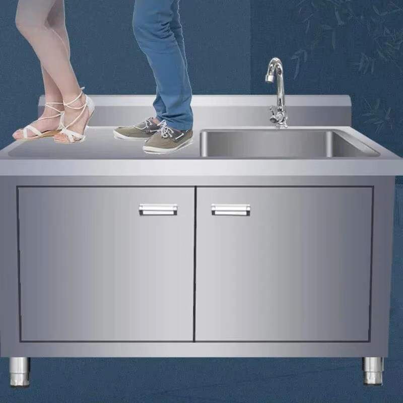 Fregaderos de cocina de metal  - Commercial Kitchen Double Sink reseña y precio