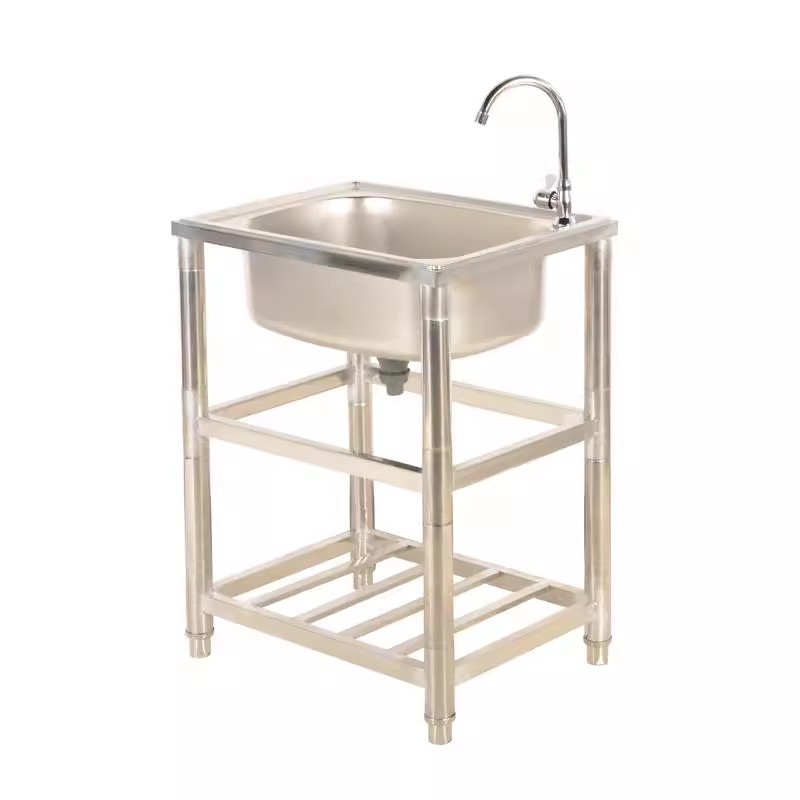 Fregadero doble de acero inoxi - Commercial Kitchen Double Sink reseña y precio