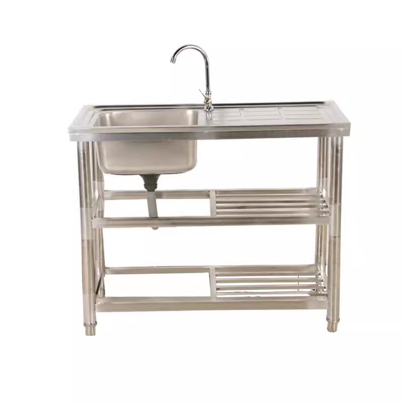 Fregadero doble de acero inoxi - Commercial Kitchen Double Sink reseña y precio
