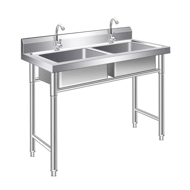 Mesa de Trabajo de Acero Inoxi - Commercial Kitchen Double Sink reseña y precio