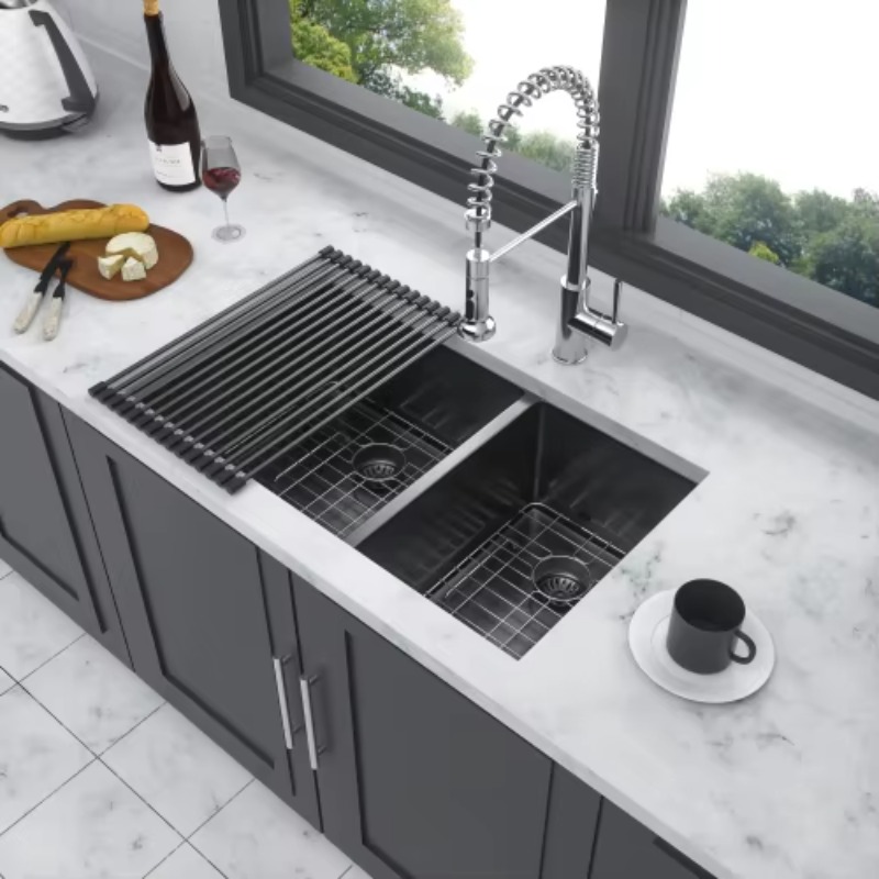 Fregadero Doble Grande Moderno - Commercial Kitchen Double Sink reseña y precio